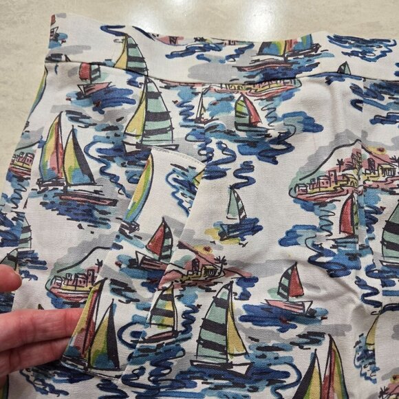 Nine West Pencil Skirt Womens Size 10 Nautical Print Preppy Beach Linen Coastal - Picture 5 of 13